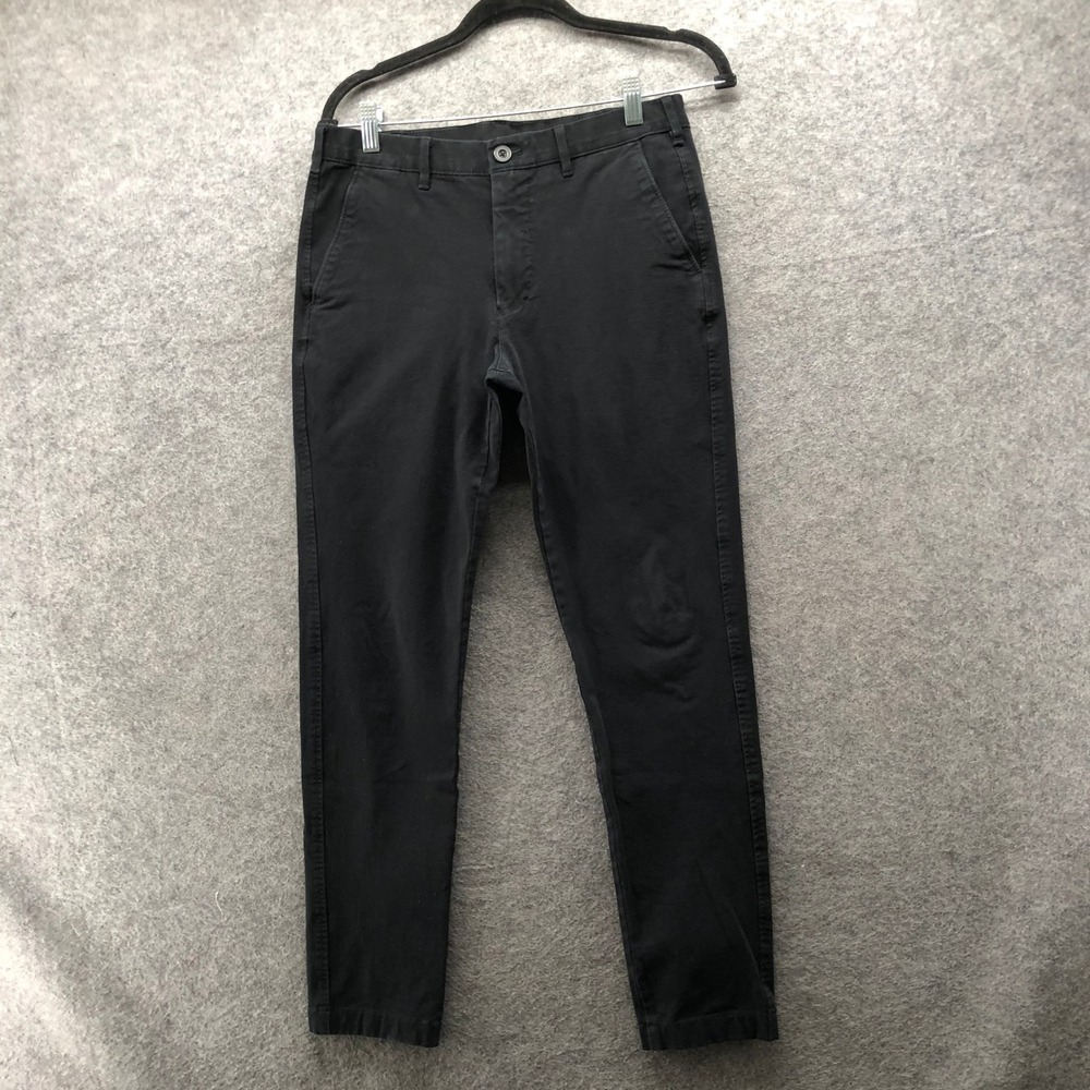 Uniqlo 2-Way Stretch Skinny Fit Chino Pants Mens 29x28 (28x34) Black Flat Front